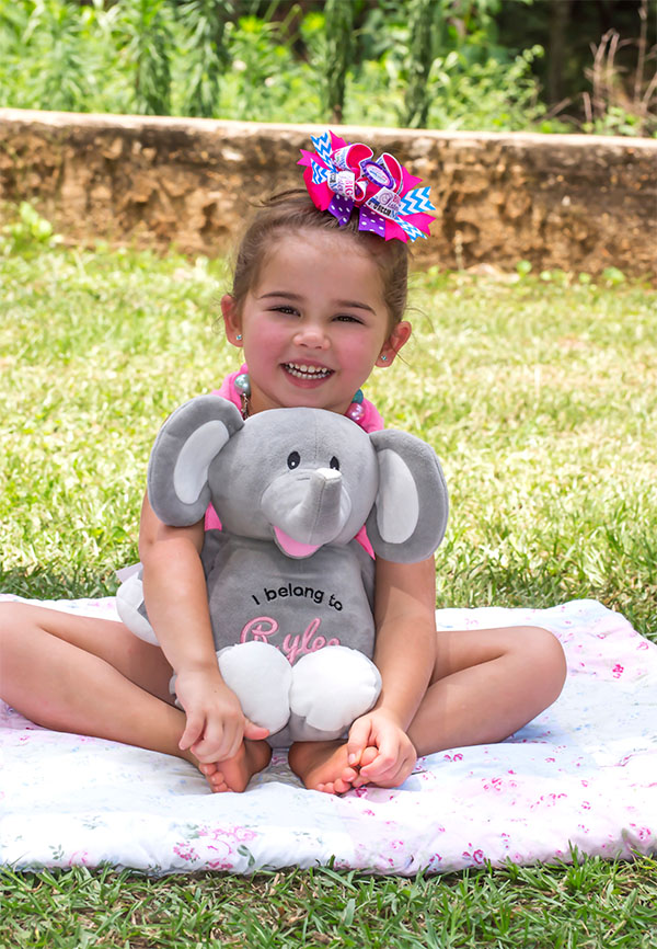 elephant personalised teddy