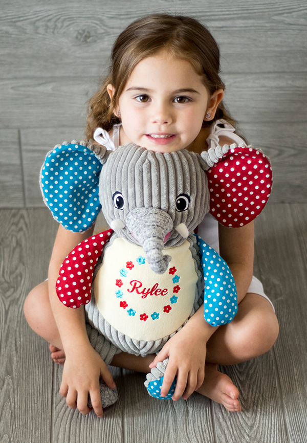 elephant personalised teddy