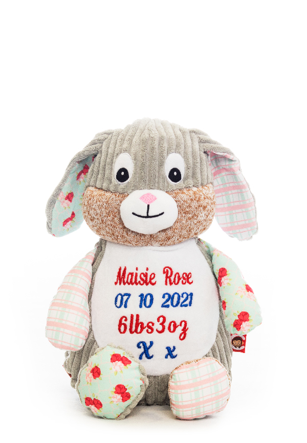 Shabby Chic Bunny with Embroidery